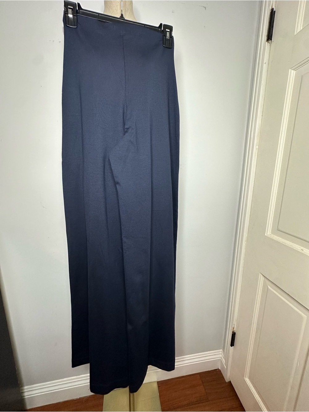 NAVY PONTE KNIT STANDARD WIDE LEG PANT - Picture 4 of 14